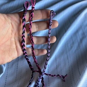 Pink and Purple Braided Bracelets